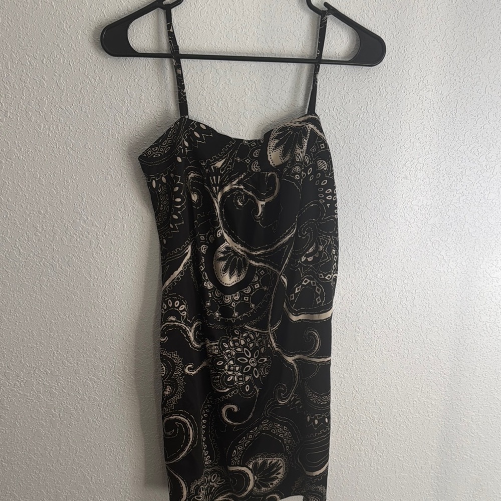 Express Black and Cream Paisley Mini Dress